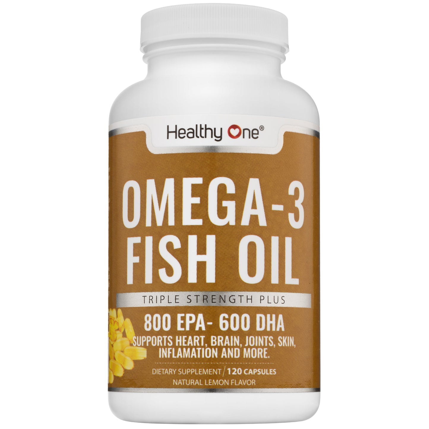 Super Omega 3 Fish Oil 800 EPA 600 DHA Triple Stength Plus, Lemon Flavor, Burpless